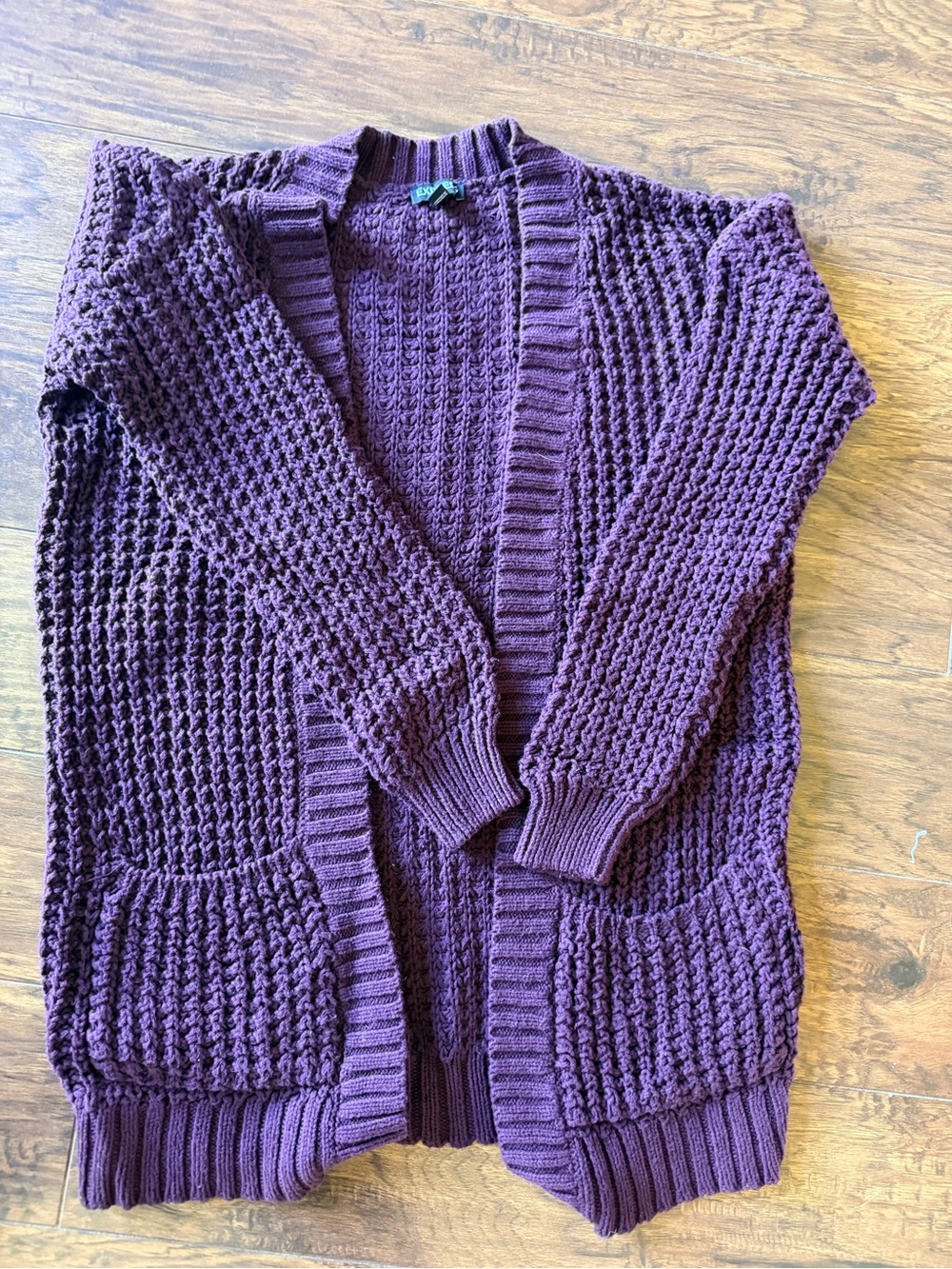 Express Deep Plum Open-Front Women's Cardigan